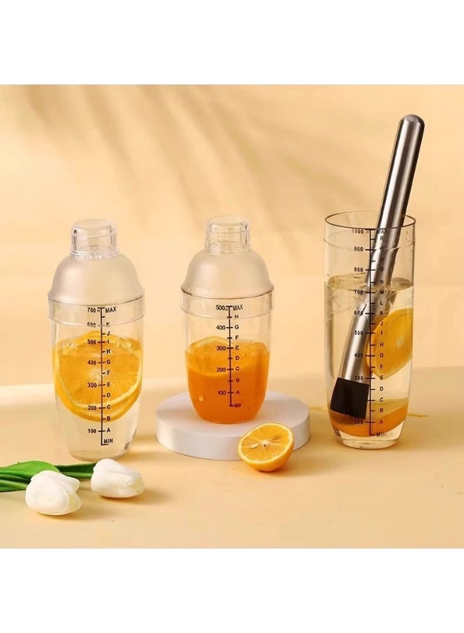 شاو تشن هزازة الكوكتيل مع مزج المشروبات المصفاة المضمن مع أداة المزج الاحترافية لكأس الغربال السميكة المقياسية مع الموحلة (500 مللي +300 مللي) - Image 5