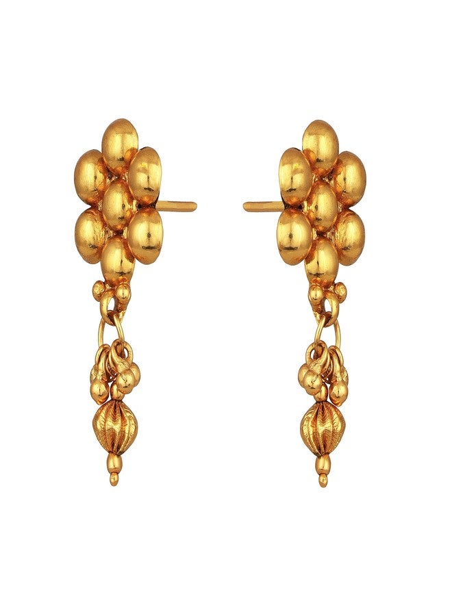 JFL - Jewellery for Less One Gram Gold Plated Traditional Patta Golden Bead Design Long Necklace Set with Adjustable Thread for Women and Girls,Valentine - Image 5