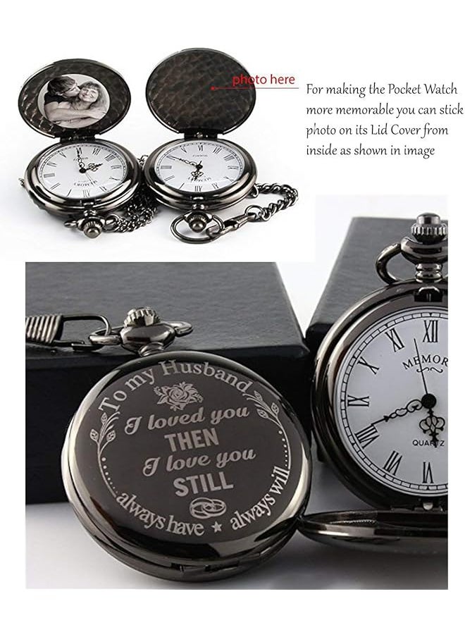 YELLOW CHIMES - Pocket Watch Pendant With Chain For Husband Unique Memorable Gift Dual Purpose Stainless Steel Clock For Men - Image 1