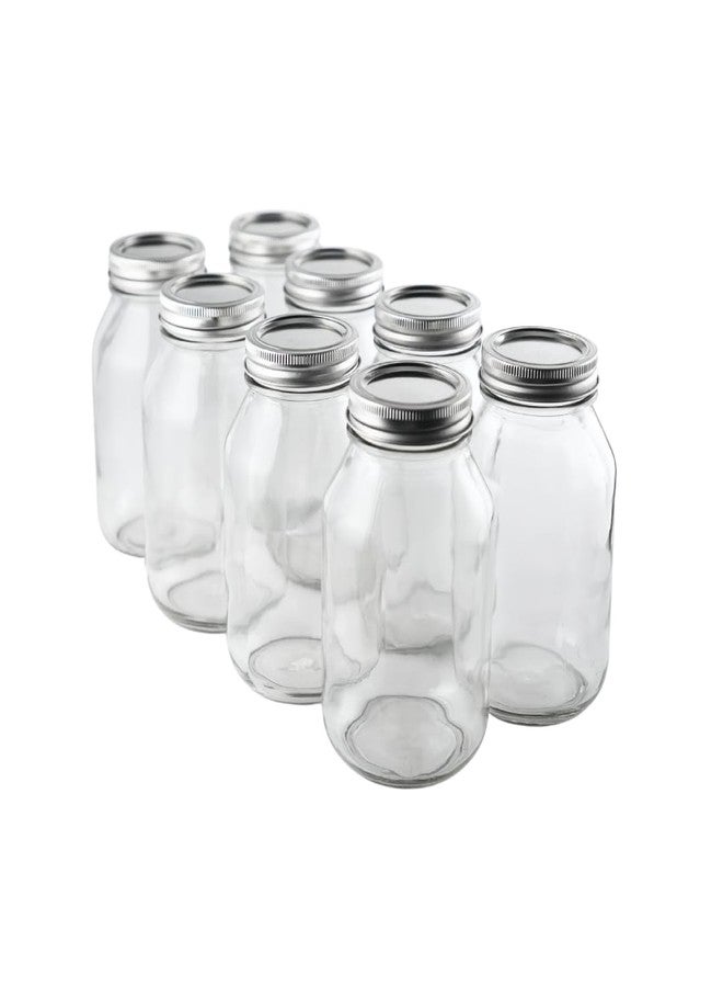 FastRack 32 oz Regular Mouth Mason Jars with Lids - Pack of 8 Quart Canning Jars | Empty, Reusable Airtight Large Glass Mason Jar for Food Storage, Pickling, Fermentation, Kombucha Brewing & Crafts - Image 1