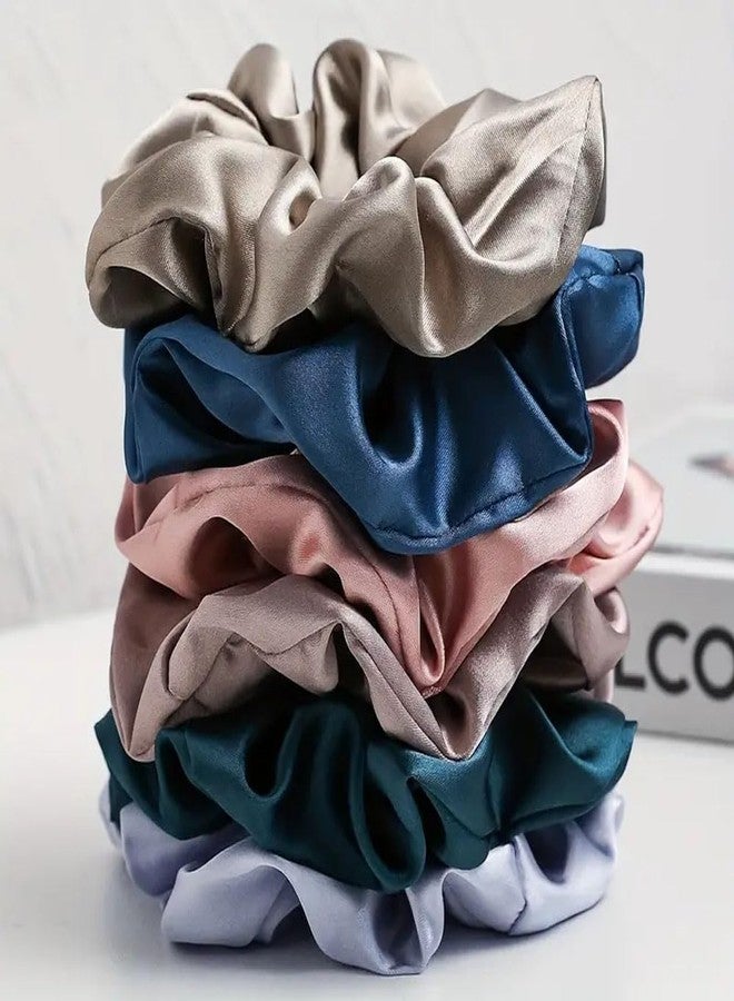 Ashkash 6-Piece Silky Satin Hair Tie Simple Style Elastic Ponytail Holder Scrunchies Set - Gentle Hair Accessories for Women - for All Hair Types - Image 5