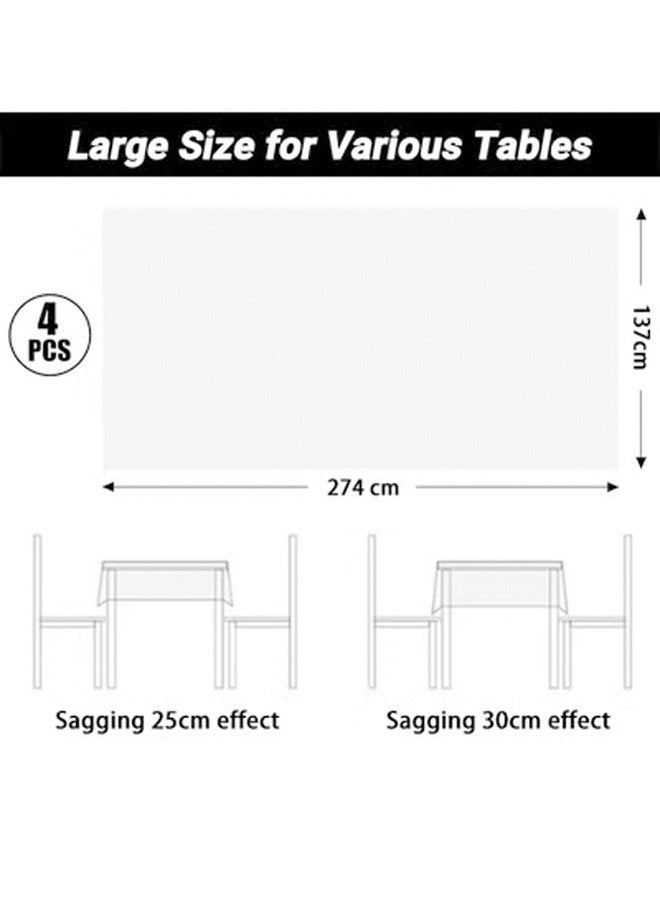 onepiece8 4 Pack 137 x 274cm Disposable Tablecloths, White Plastic Waterproof Table Cloths  for Indoor/Outdoor Parties Birthdays Weddings Anniversary - Image 2