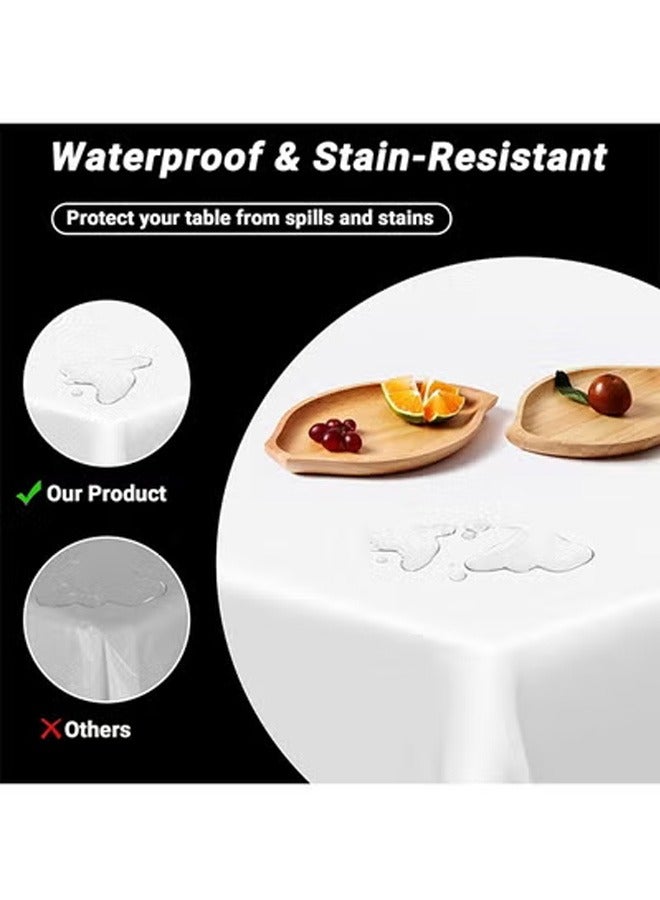 onepiece8 4 Pack 137 x 274cm Disposable Tablecloths, White Plastic Waterproof Table Cloths  for Indoor/Outdoor Parties Birthdays Weddings Anniversary - Image 4