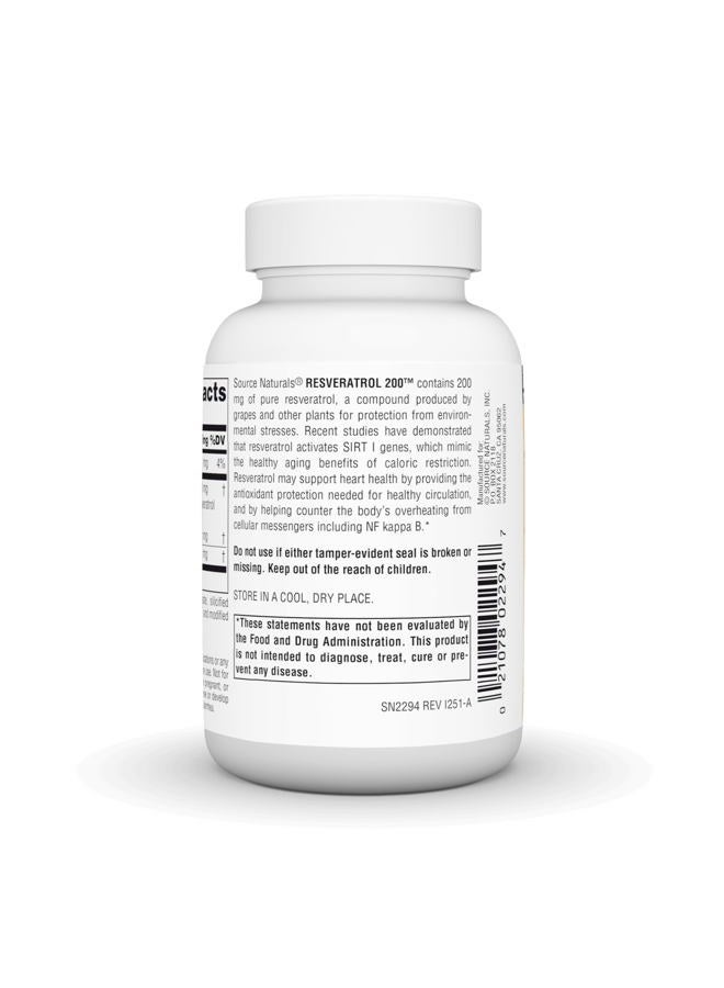 Source Naturals Resveratrol 200™ 200 mg 120 Tablet - Image 4