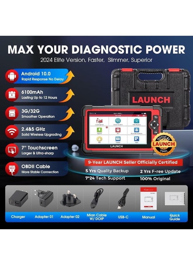 LAUNCH X431 CRP919E Elite OBD2 Scanner, 2024 Bidirectional Scan Tool