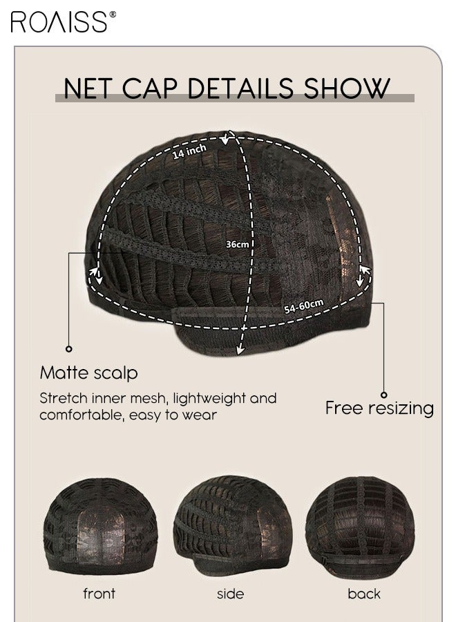 رويس شعر مستعار طويل مموج مع شعر ناصية للنساء، شعر مستعار صناعي ناعم طبيعي مقاوم للحرارة لحفلات الزفاف وحفلات التنكرية والارتداء اليومي، بني الكتان، 65 سم (26 بوصة) - Image 5