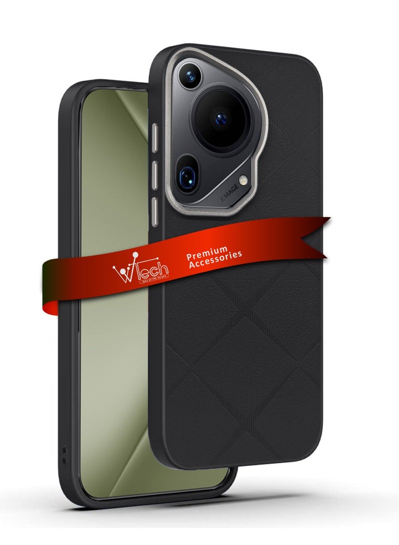 Wtech Silicone Luxury Plating Raised Camera Lips Protective Case Cover For Huawei Pura 70 Ultra 5G 2024 Black - Image 1