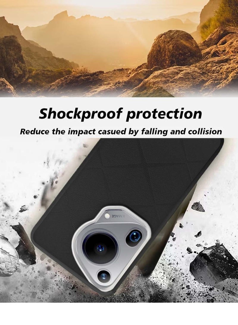 Wtech Silicone Luxury Plating Raised Camera Lips Protective Case Cover For Huawei Pura 70 Ultra 5G 2024 Black - Image 3