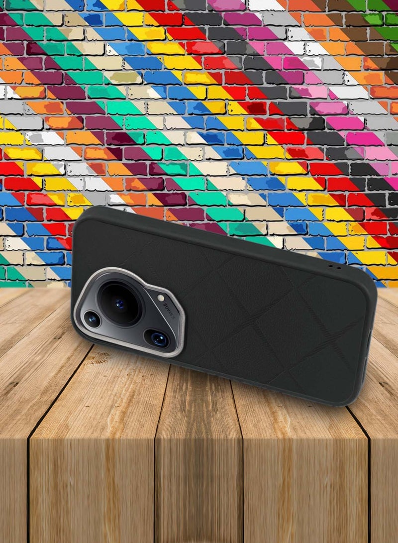 Wtech Silicone Luxury Plating Raised Camera Lips Protective Case Cover For Huawei Pura 70 Ultra 5G 2024 Black - Image 4