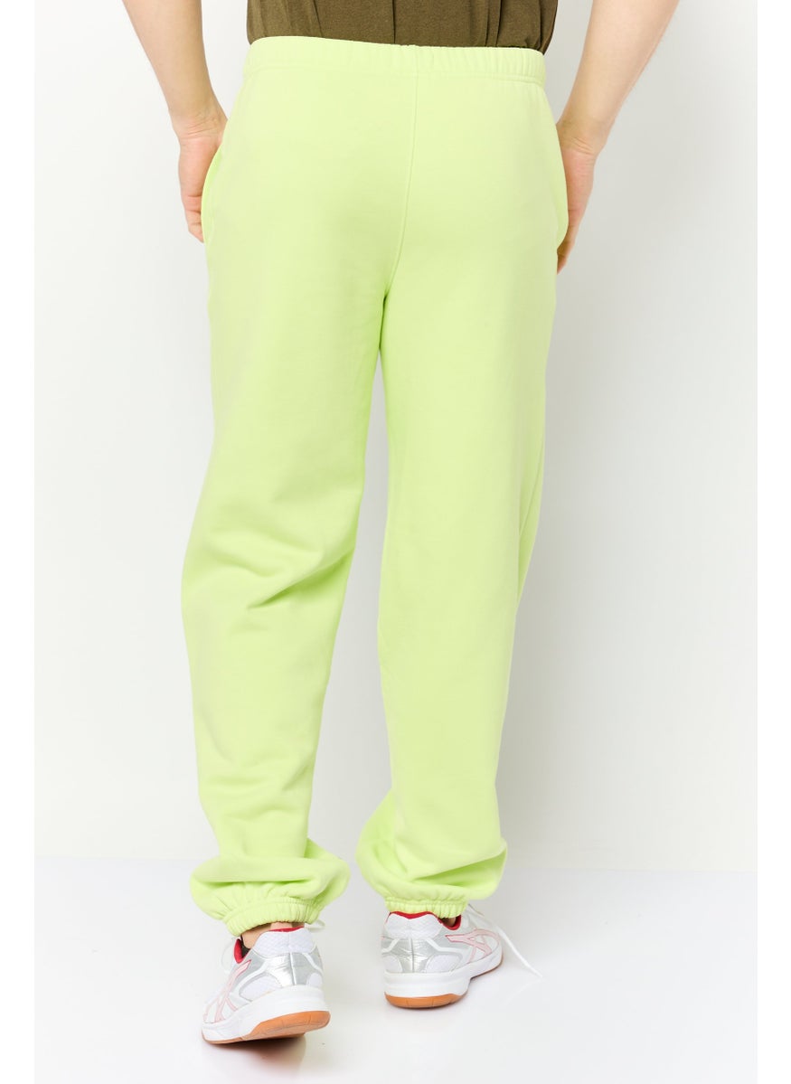 ESPRIT - Men Regular Fit Brand Logo Sweatpants, Lime Green - Image 1
