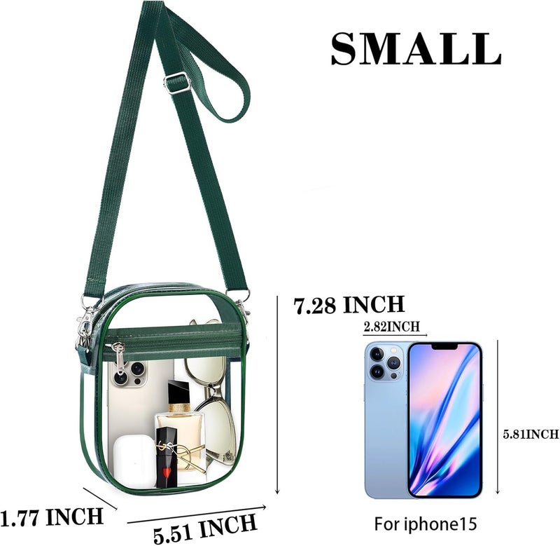 Fibrdoo Clear Crossbody Purse Bag, Clear Bag Stadium Approved with Front Pocket for Concerts Sports Festivals - Image 2