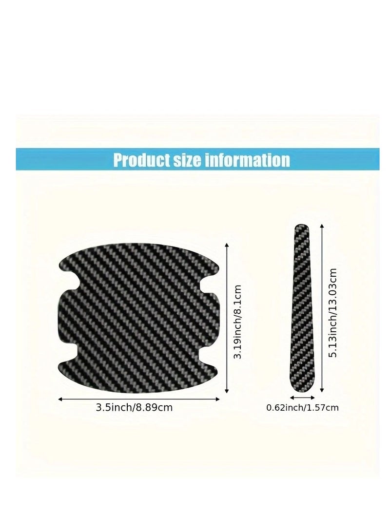 PAMEER 8pcs Carbon Fiber Car Door Handle Covers - Scratch-Resistant, Reinforced Paint Protection for Left Side  - Image 2