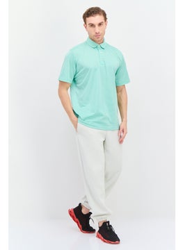 Greg Norman Men Sportswear Fit Stripe Short Sleeve Training Polo Shirt, Mint  - Image 4