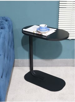 XiuWoo C Shaped End Table, Side Table for Couch and Bed, Small Side Table, TV Tray Table for Small Spaces, Living Room, Bedroom, Rustic Snack Table 45*30*63CM  - Image 4