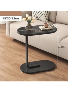 XiuWoo C Shaped End Table, Side Table for Couch and Bed, Small Side Table, TV Tray Table for Small Spaces, Living Room, Bedroom, Rustic Snack Table 45*30*63CM  - Image 3