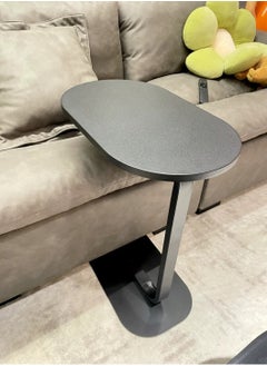 XiuWoo C Shaped End Table, Side Table for Couch and Bed, Small Side Table, TV Tray Table for Small Spaces, Living Room, Bedroom, Rustic Snack Table 45*30*63CM  - Image 5