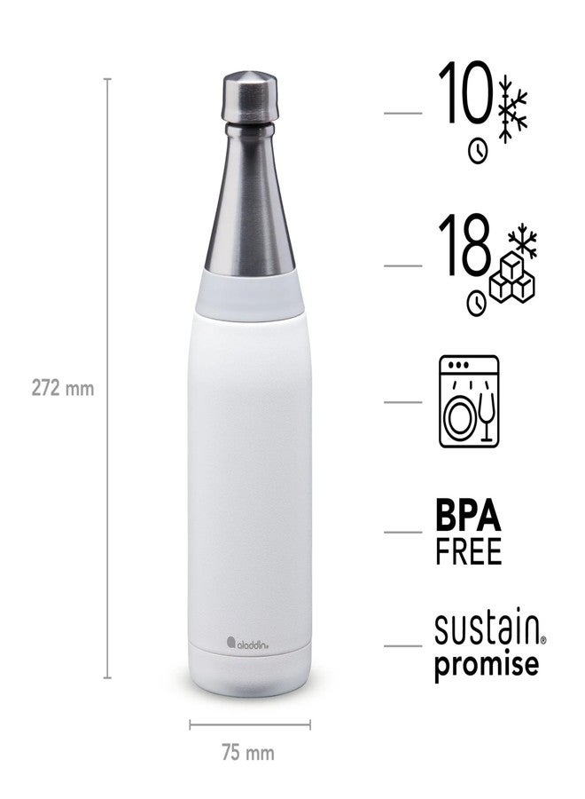 Aladdin Fresco Thermavac Stainless Steel Water Bottle 0.6L Snowflake White - Leakproof - Keeps Cold for + 10 Hours - BPA-Free - Dishwasher Safe - Reusable Thermos Flask with Durable Finish - Image 2