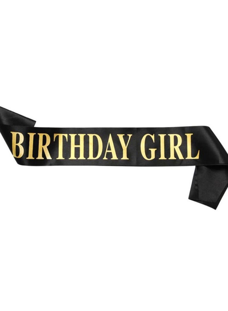 MARGOUN Birthday Girl Sash Party Decorations Party Favors Accessories Black - Image 2