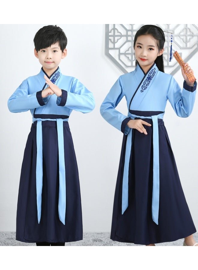 NIBEMINENT Children's performance costumes, Hanfu, ancient costumes, academic style, boys and girls, three-character classic, and bookboy roles - Image 1