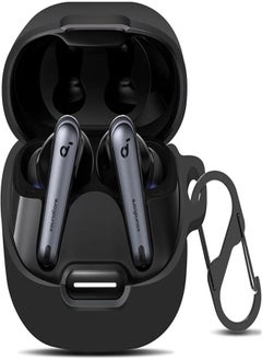 LDSXAY LDSXAY Compatible with Anker Soundcore Liberty 4 NC Case Cover, Soft Silicone Shockproof Protective Case Skin for Soundcore Liberty 4 NC Wireless Earbuds (Black) 