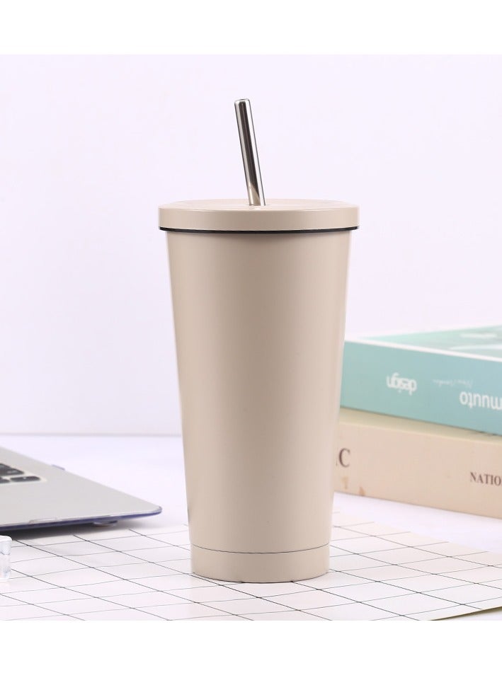 زد Portable straw thermos cup 750ml brown 