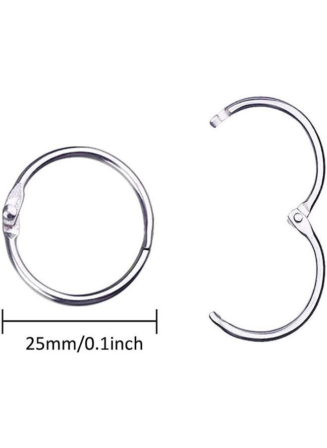 Generic Loose Leaf Binder Rings 50pcs Metal Book Rings Silver Loose Leaf Rings  - Image 3
