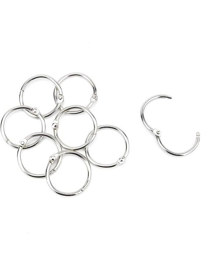 Generic Loose Leaf Binder Rings 50pcs Metal Book Rings Silver Loose Leaf Rings  - Image 2