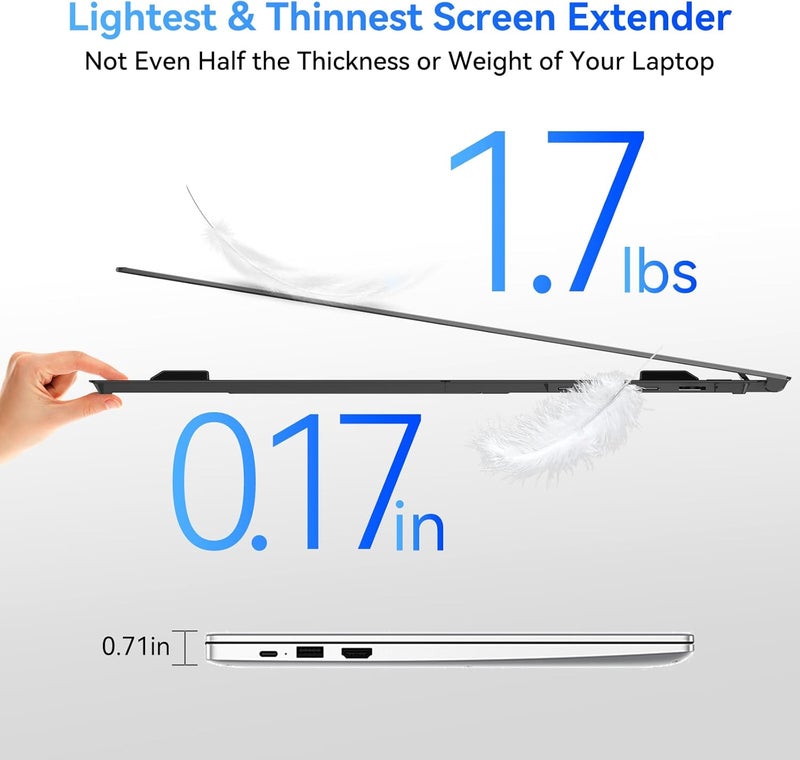 Blackview Laptop Screen Extender,15.6" Portable Monitor [FHD 1080P TÜV SÜD & Ultra-Slim],Two Cable USB C Travel for 13-17" Laptop,Plug & Play Compatible with Windows/Mac/Chrome OS - Image 2