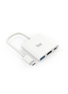 FITIT FITITI Type C Hub 3-in-1 Metalic body Hub, With 1X HDMI, 1X Type C, 1X USB Type A, Grey  - Image 1
