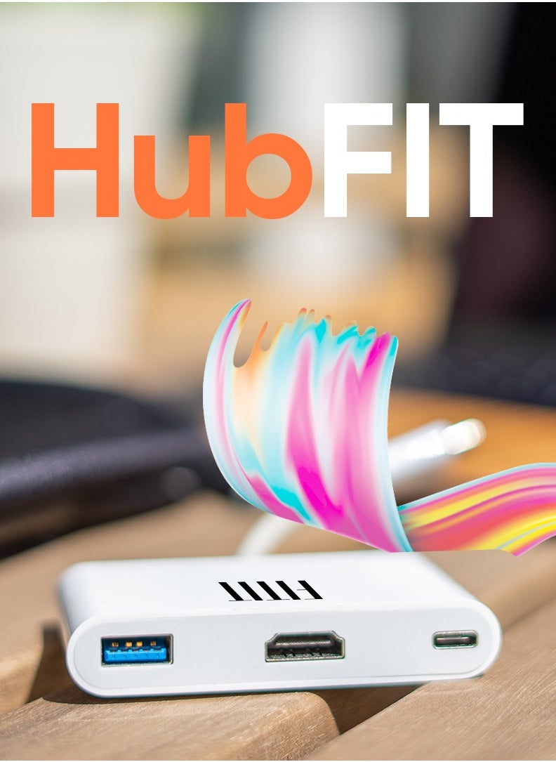 FITIT FITITI Type C Hub 3-in-1 Metalic body Hub, With 1X HDMI, 1X Type C, 1X USB Type A, Grey  - Image 5
