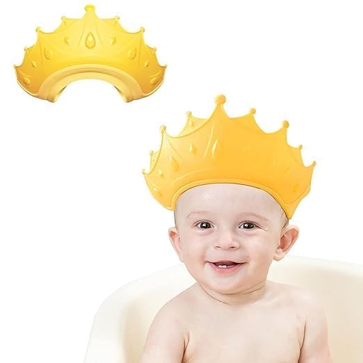 BOTIST Baby bath Shower Cap Bath Visor hat Eye and Ear wash Protection Adjustable Silicone Bathing Crown Waterproof Shampoo hat Washing Hair Shower Bathing Protection Bath Cap Toddler Baby Kids Children Pack of 1 - Image 2