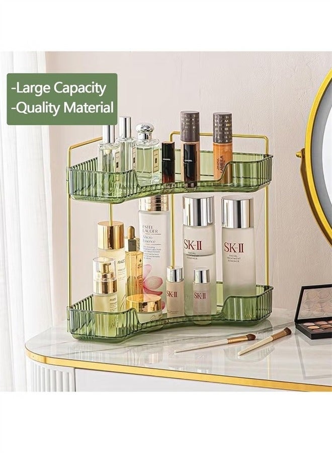 Bukela 2-Tier 90° Corner Bathroom Counter Organizer, Skin Care Cosmetics Organizer Dresser Tray, Perfume and Cosmetics Dresser Organizer - Image 3