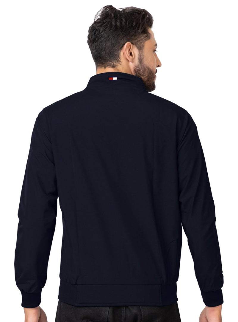 FTX Men Solid Full Sleeve Blue Color Regular Fit Windcheater Casual Jacket - Image 2