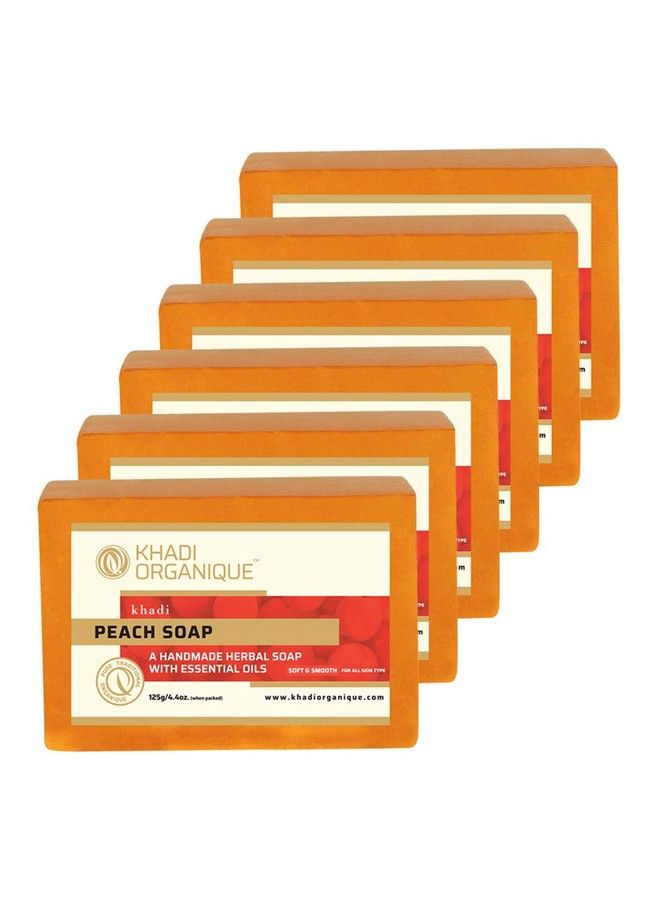 Khadi ORGANIQUE Natural Herbal Peach Soap Pack Of 6 - Image 2