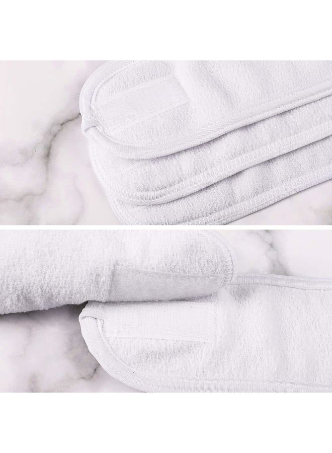 Whaline Spa Facial Headband Head Wrap Terry Cloth Headband 4 Counts Stretch Towel for Bath, Makeup and Sport (White) - Image 5