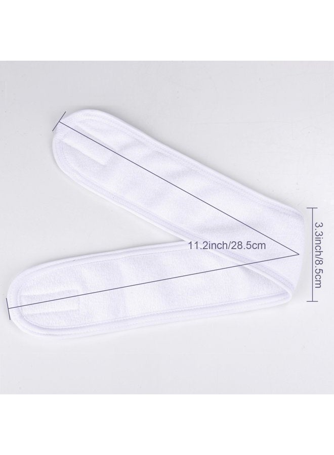 Whaline Spa Facial Headband Head Wrap Terry Cloth Headband 4 Counts Stretch Towel for Bath, Makeup and Sport (White) - Image 2