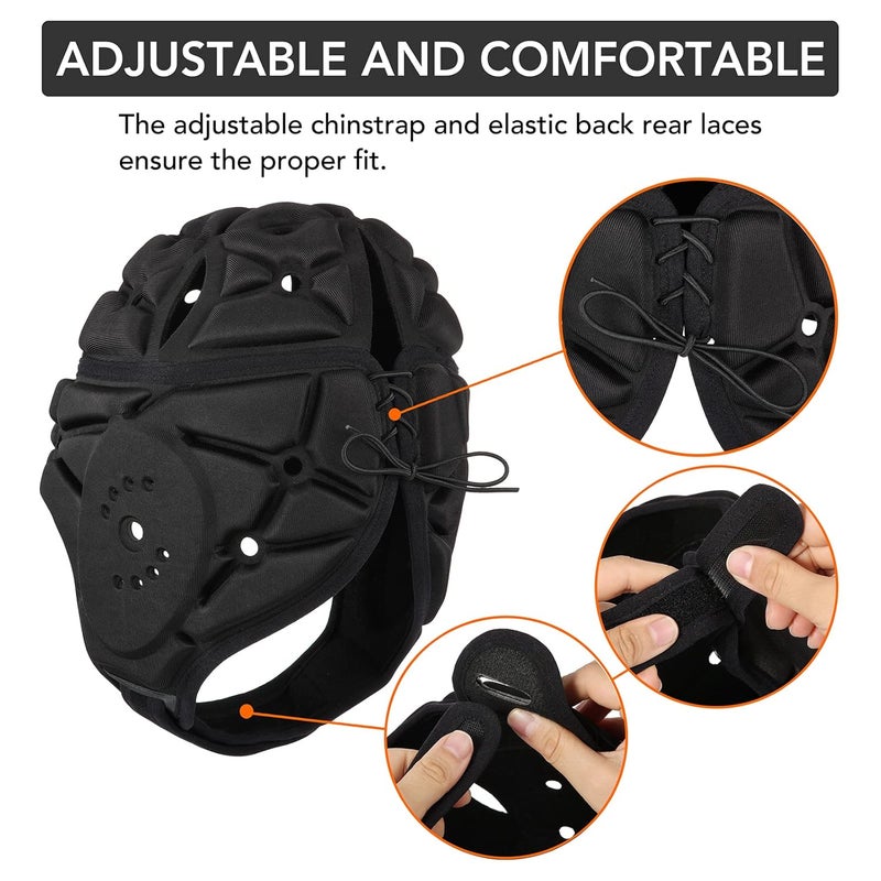 Kitwe Rugby Soft Helmet Soccer Headgear Scrum Cap 7v7 Flag Football Headguard for Adult Large - Image 5