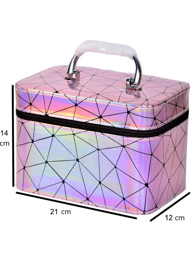 QUICK SHEL Makeup Pouch Set, Multipurpose Cosmetic Pouch Organizer Bag for Women Girls Travel Waterproof Toiletry Storage Kit, Vanity with Toiletries Bags & Make up (Pink) (21cm x 12cm x 14cm) - Image 2