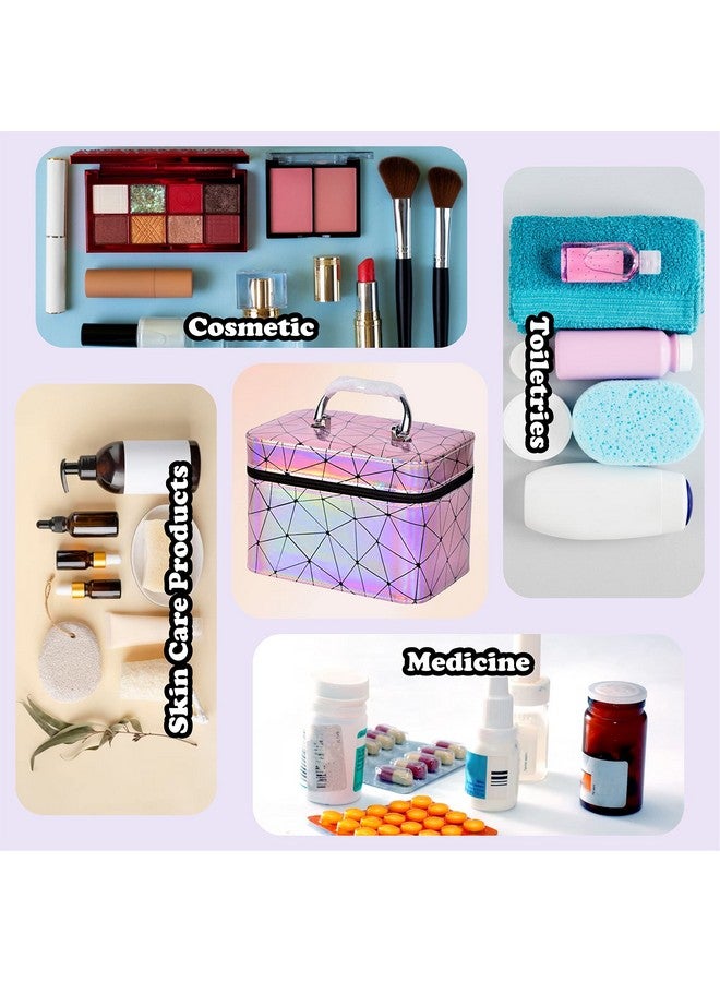 QUICK SHEL Makeup Pouch Set, Multipurpose Cosmetic Pouch Organizer Bag for Women Girls Travel Waterproof Toiletry Storage Kit, Vanity with Toiletries Bags & Make up (Pink) (21cm x 12cm x 14cm) - Image 5