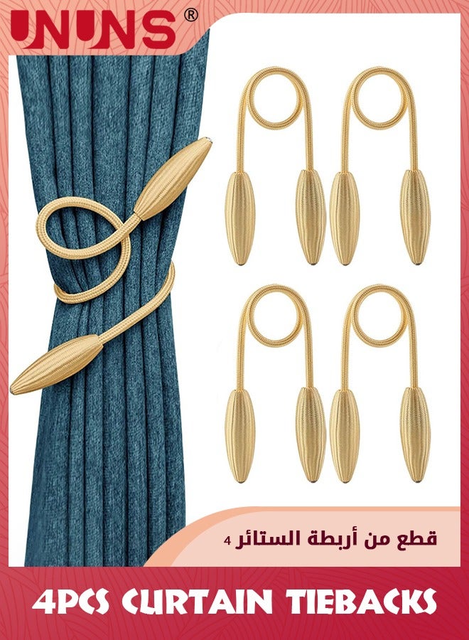 UNUNS Curtain Tiebacks,4 Pack Curtain Tieback Clips,Decorative Curtain Rope Holdbacks,Twist Curtain Tiebacks Modern Style Curtain Holdback Decor,Curtain Holders Draperies Holdback For Home And Office - Image 1