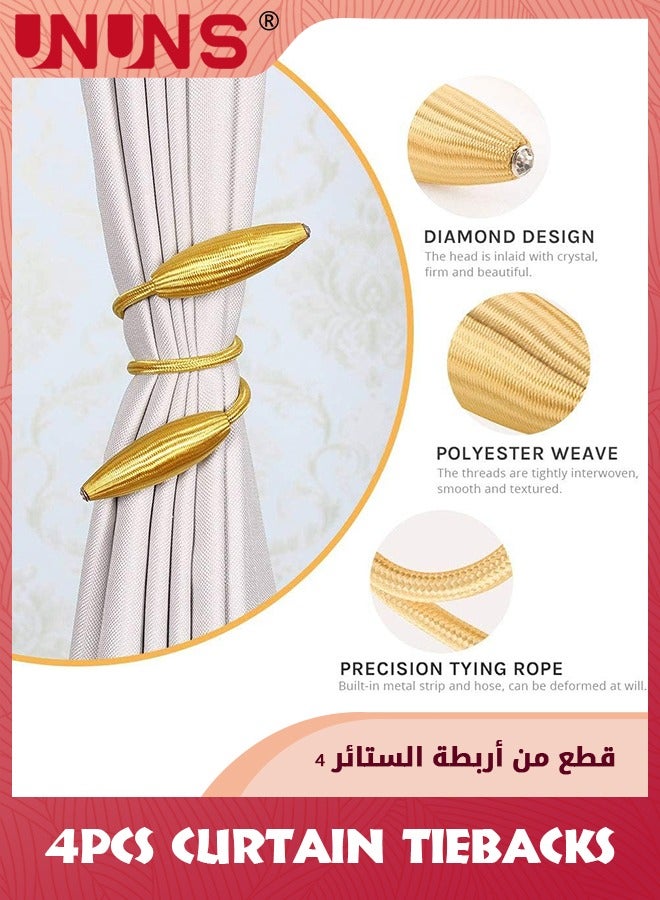 UNUNS Curtain Tiebacks,4 Pack Curtain Tieback Clips,Decorative Curtain Rope Holdbacks,Twist Curtain Tiebacks Modern Style Curtain Holdback Decor,Curtain Holders Draperies Holdback For Home And Office - Image 3