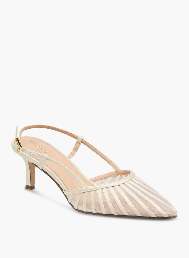 سيليست Women Striped Kitten Heel Shoes