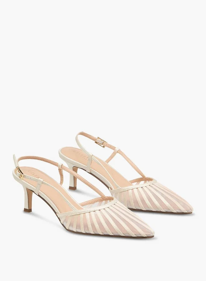 Celeste Women Striped Kitten Heel Shoes