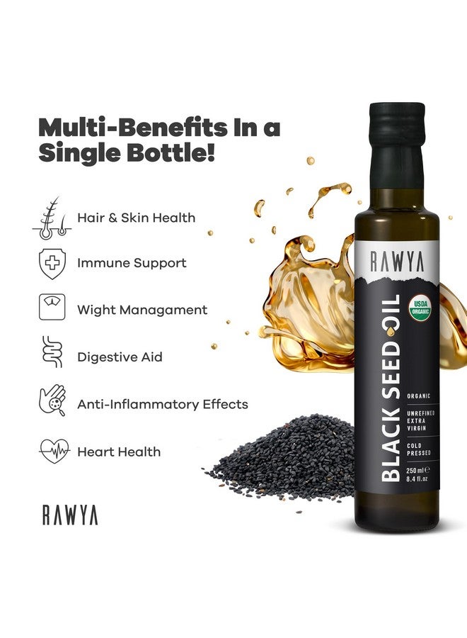 RAWYA Black Seed Oil - Cold Pressed - Turkish Black Cumin Seed - Premium Nigella Sativa with Thymoquinone - Kalonji - Non-GMO, Gluten-Free - Nutritional Supplements - Extra Strong Taste - 8.4 Fl Oz - Image 2