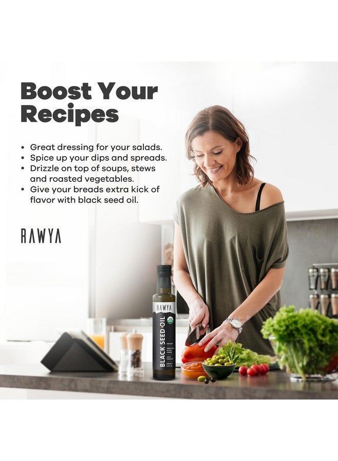 RAWYA Black Seed Oil - Cold Pressed - Turkish Black Cumin Seed - Premium Nigella Sativa with Thymoquinone - Kalonji - Non-GMO, Gluten-Free - Nutritional Supplements - Extra Strong Taste - 8.4 Fl Oz - Image 4