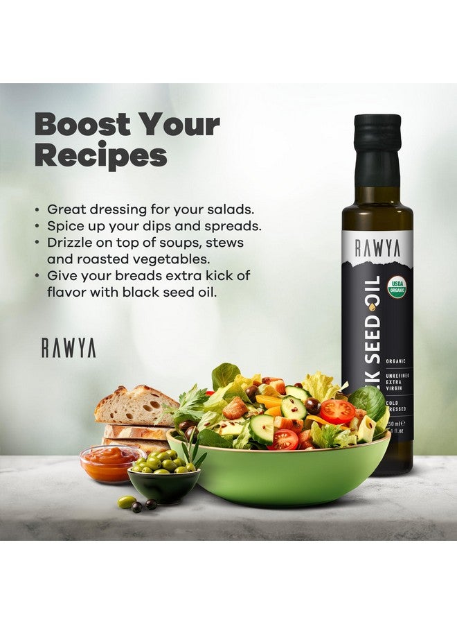 RAWYA Black Seed Oil - Cold Pressed - Turkish Black Cumin Seed - Premium Nigella Sativa with Thymoquinone - Kalonji - Non-GMO, Gluten-Free - Nutritional Supplements - Extra Strong Taste - 8.4 Fl Oz - Image 5