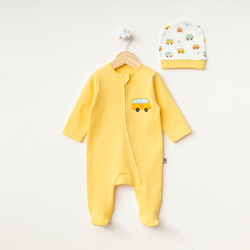 FOR MY BABY Crazy Baby Holiday Bus Jumpsuit Hat - Image 1