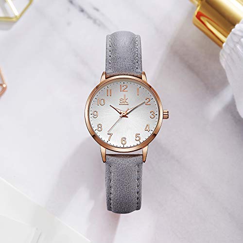 SHENGKE Women Watches Leather Band Luxury Quartz Watches Ladies Wristwatch Relogio Feminino - Image 3