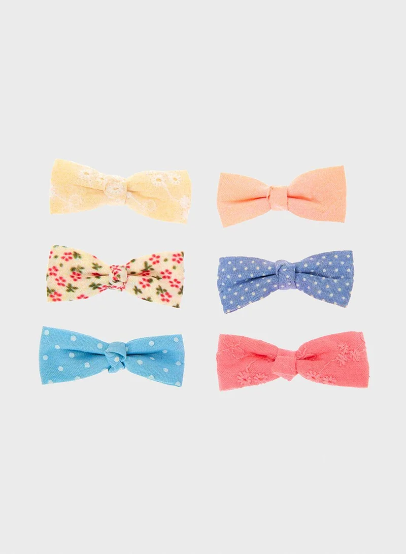 Claires Kids 6 Pack Hair Bow Clips