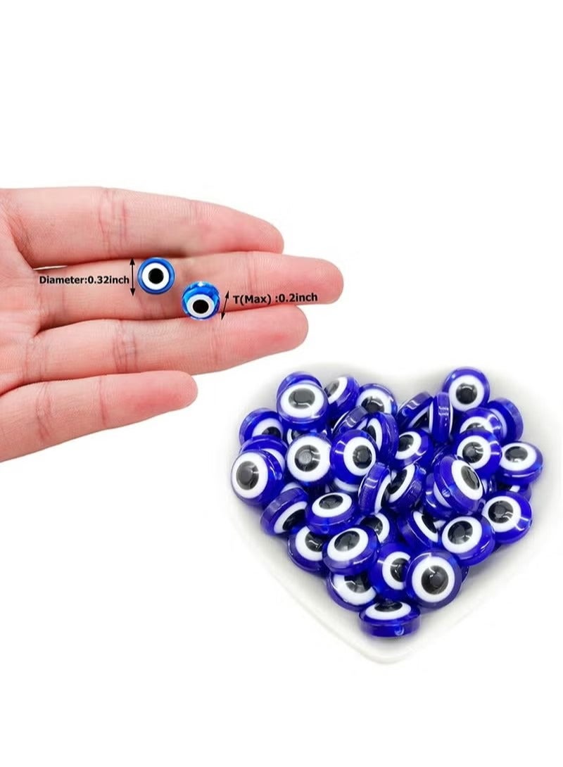 خرز عين الشر ، جولة العين الشر اليدوية الراتنج الخرز ، سحر جولة العين الشر فاصل الخرز اليدوية ل DIY مجوهرات سوار القرط قلادة الحرفية صنع ، أزرق ، 200 جهاز كمبيوتر شخصى - Image 2